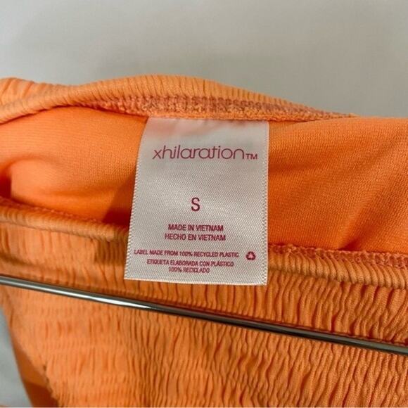 Xhilaration Women’s High Leg Scoop Waist Bikini Bottom Orange NWT Swimsuit Beach - Picture 3 of 8
